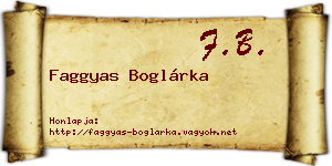 Faggyas Boglárka névjegykártya